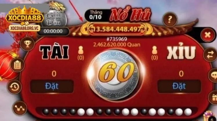  Giao diện tài xỉu siêu hũ xocdia88 nổi bật với khu vực jackpot hiển thị giá trị hũ đang tăng.